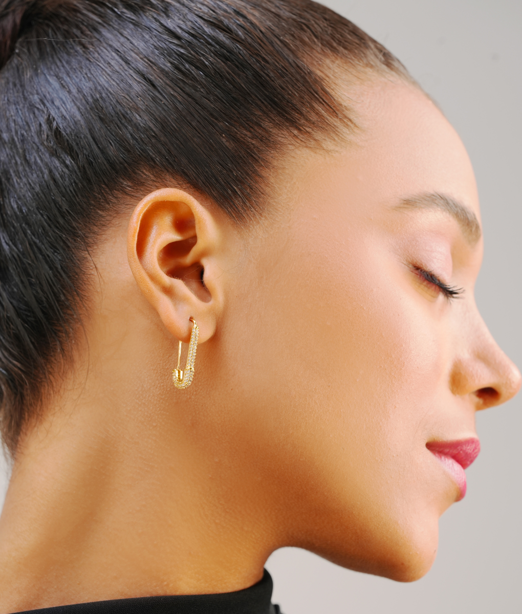 Safety pin 2025 earrings silver