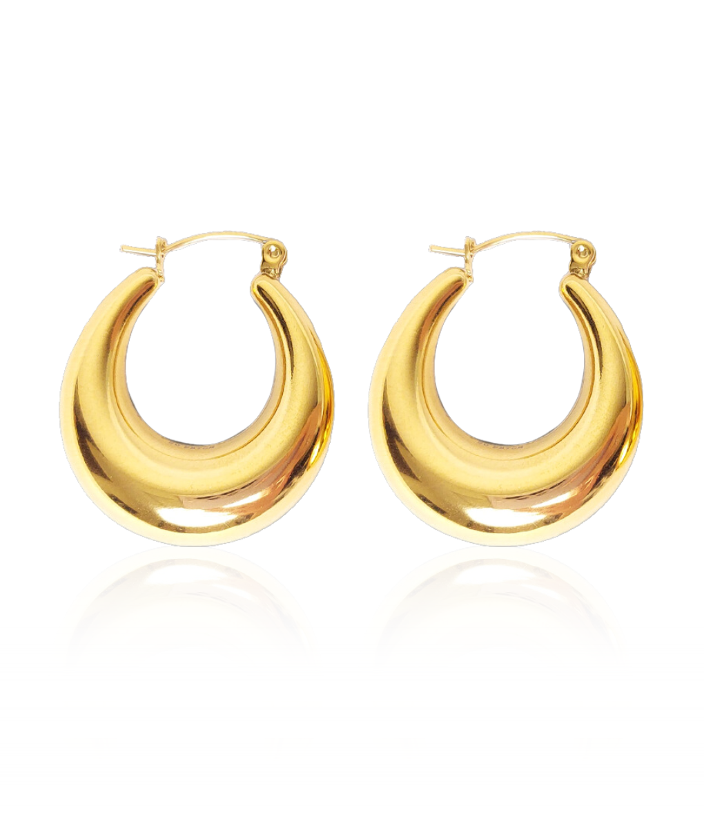 The Classic Oval Hoop Earrings – So Fetch - Main Image