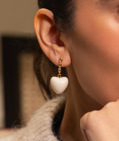 The Moonstone Heart Earrings