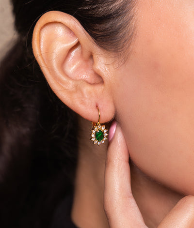 The Emerald Frost Huggie Earrings