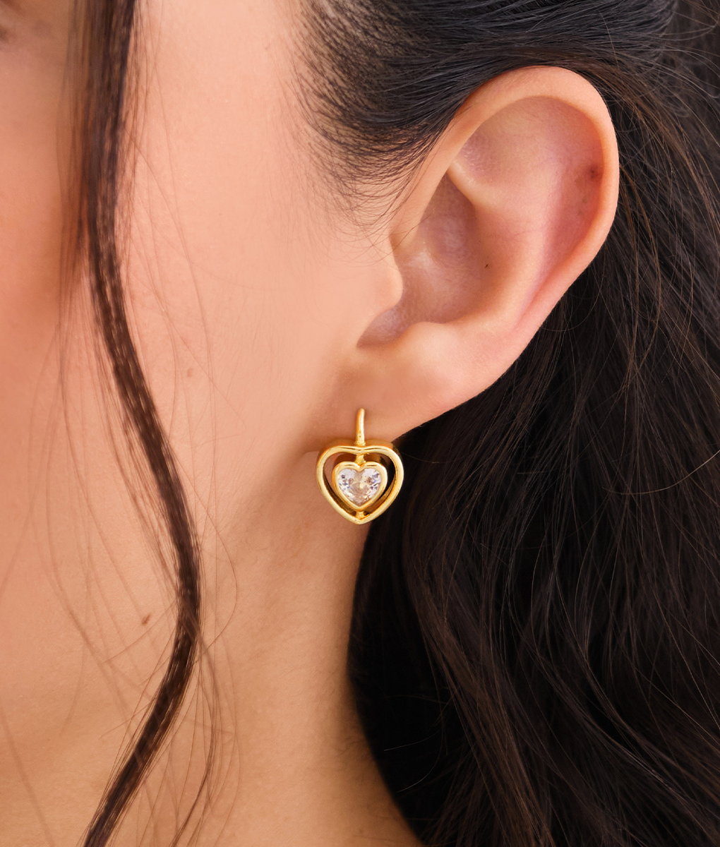 The Ava Heart Earrings