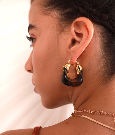 resin brown earrings 