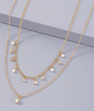 crystal layered necklace 