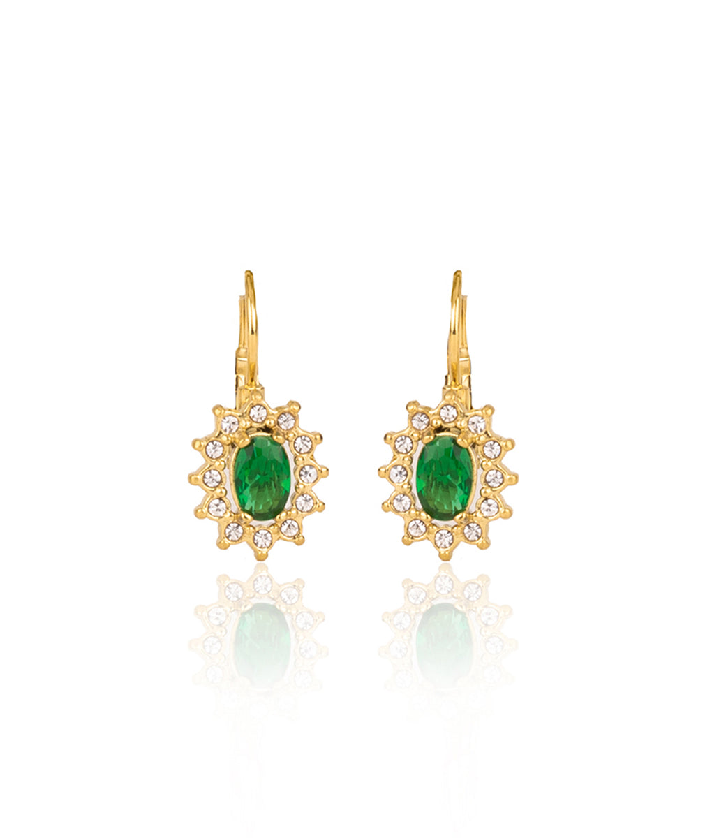 The Emerald Frost Huggie Earrings