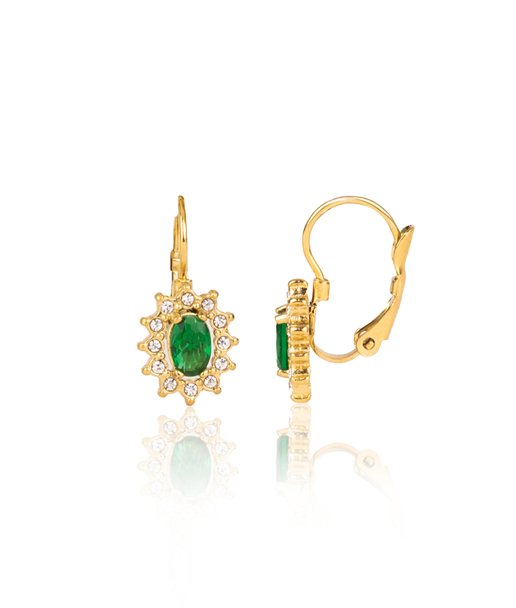 The Emerald Frost Huggie Earrings