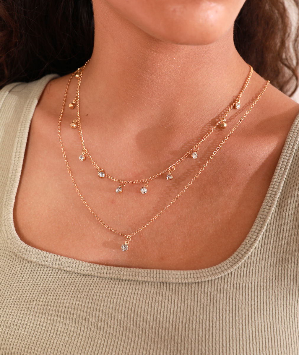 Maaira Crystal Layered Necklace