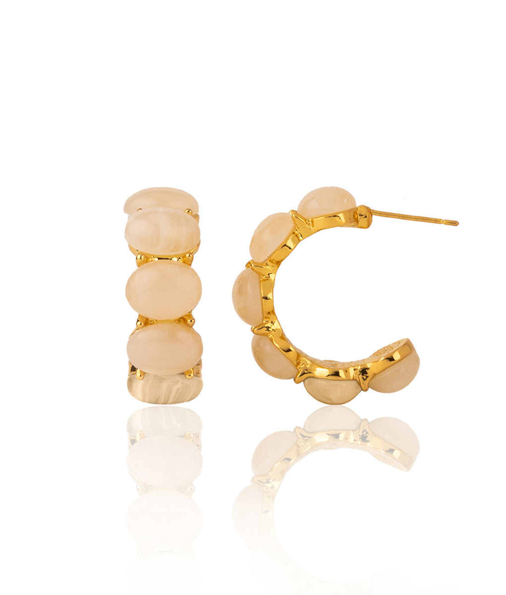 The Moonlit Opal Hoops