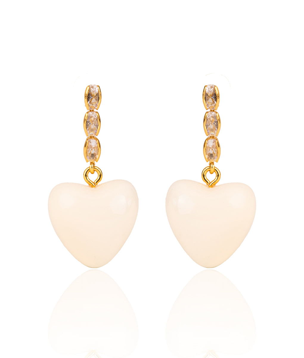 The Moonstone Heart Earrings