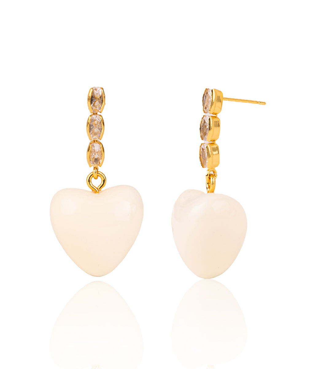 The Moonstone Heart Earrings