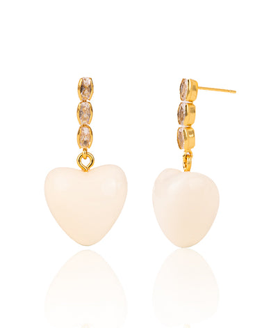 The Moonstone Heart Earrings