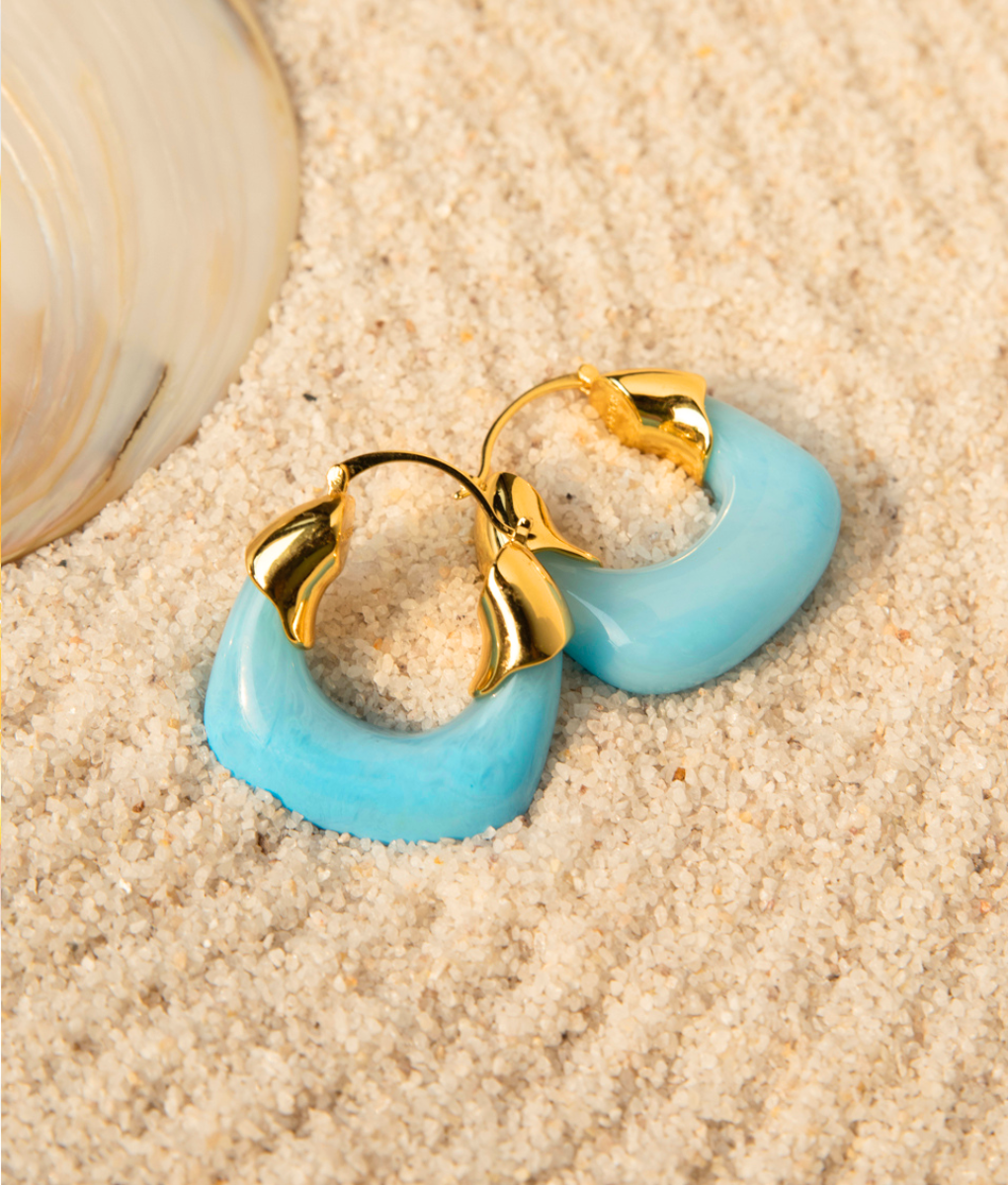 Ocean Hoop Earrings