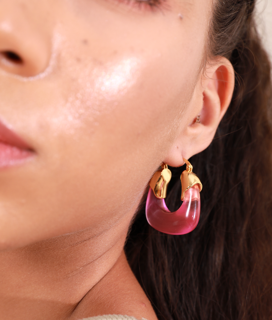 60MM Neon Hoop Earrings - Pink | Claire's