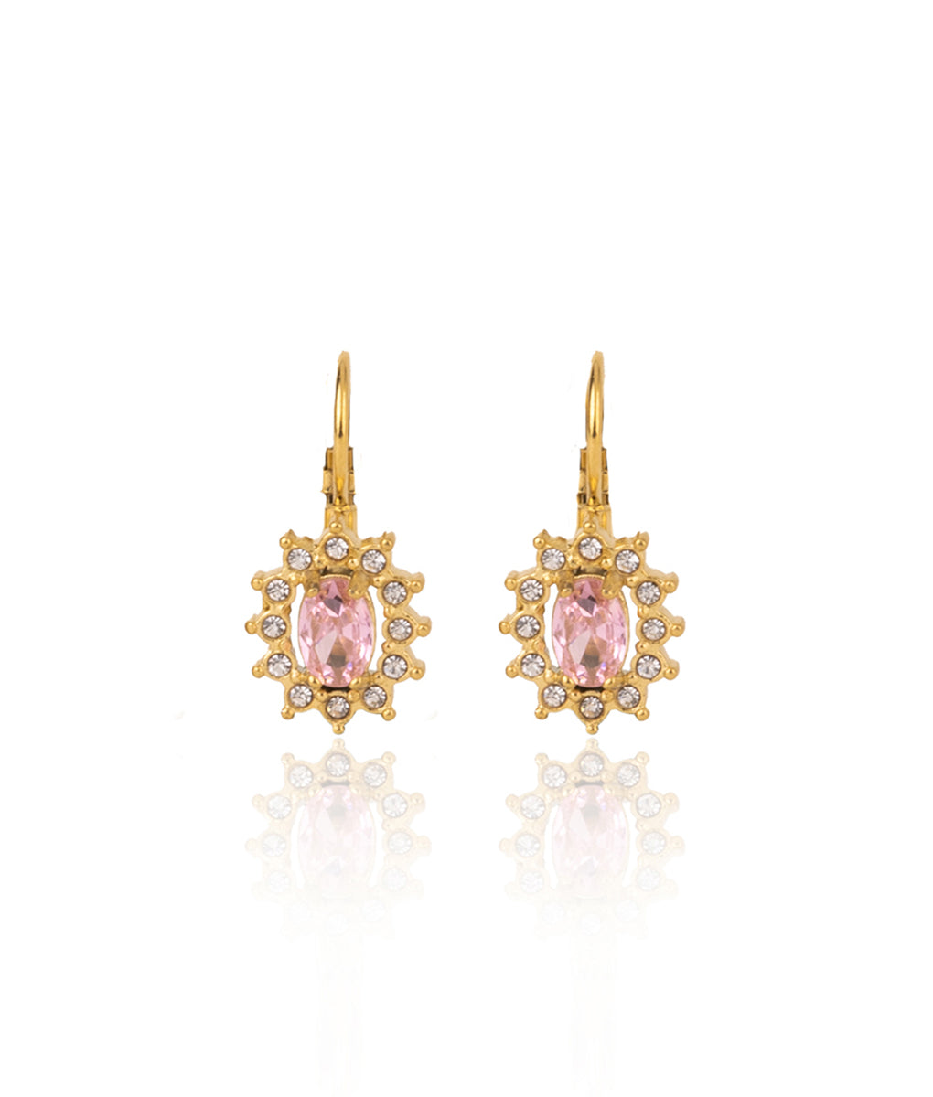 The Rosè Crystal Huggie Earrings