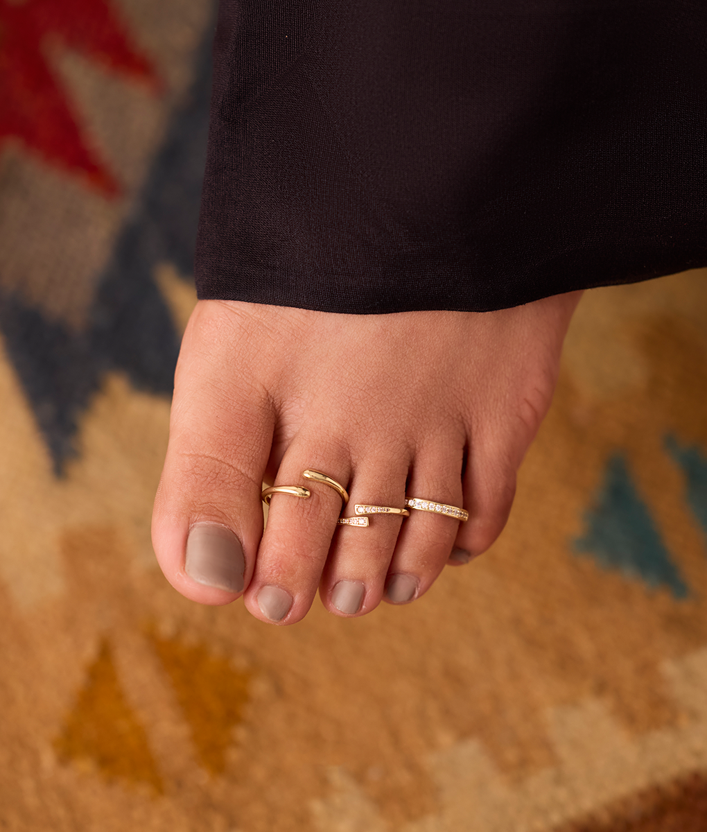 The Afsana Toe Ring Stack (Set of 5)