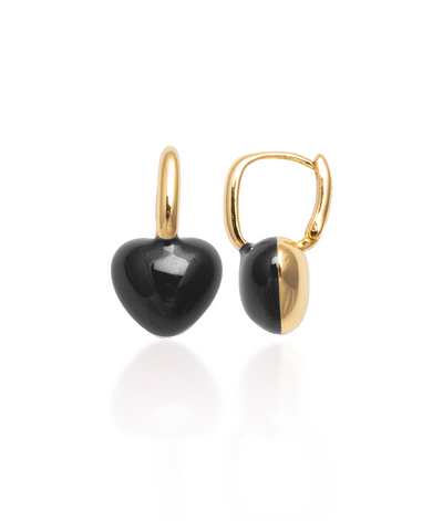 Little Heart Earrings - Black