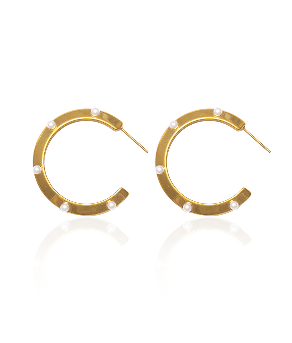 The Claire Pearl Hoops