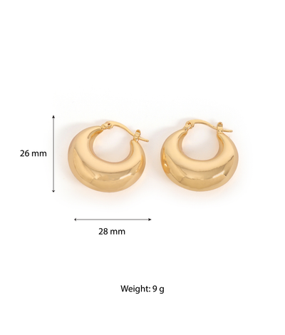 Classic Thick Gold Hoops