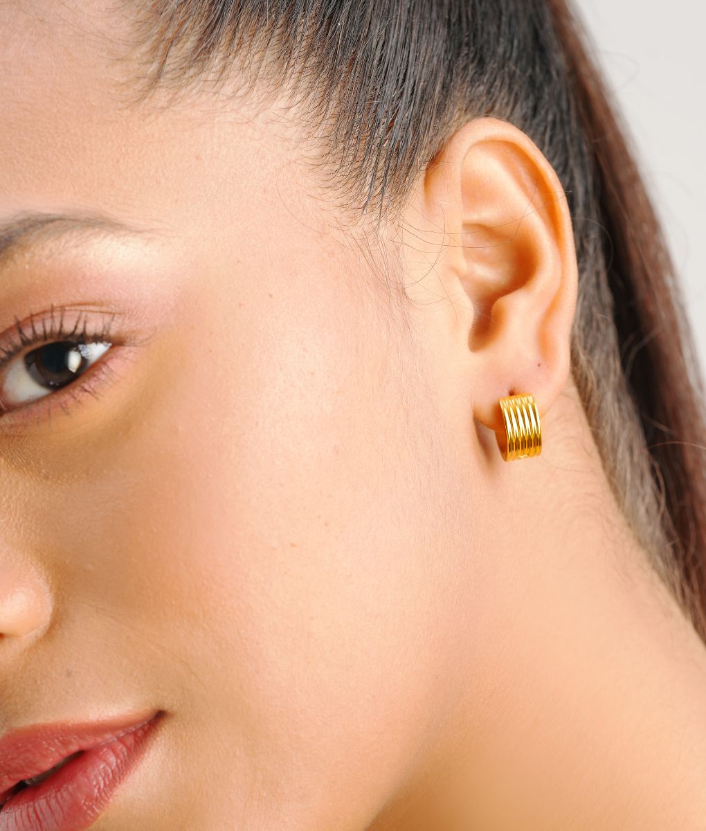 The Gold Coil Huggie Hoops