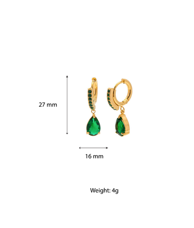 Emerald Pear Drop Earrings