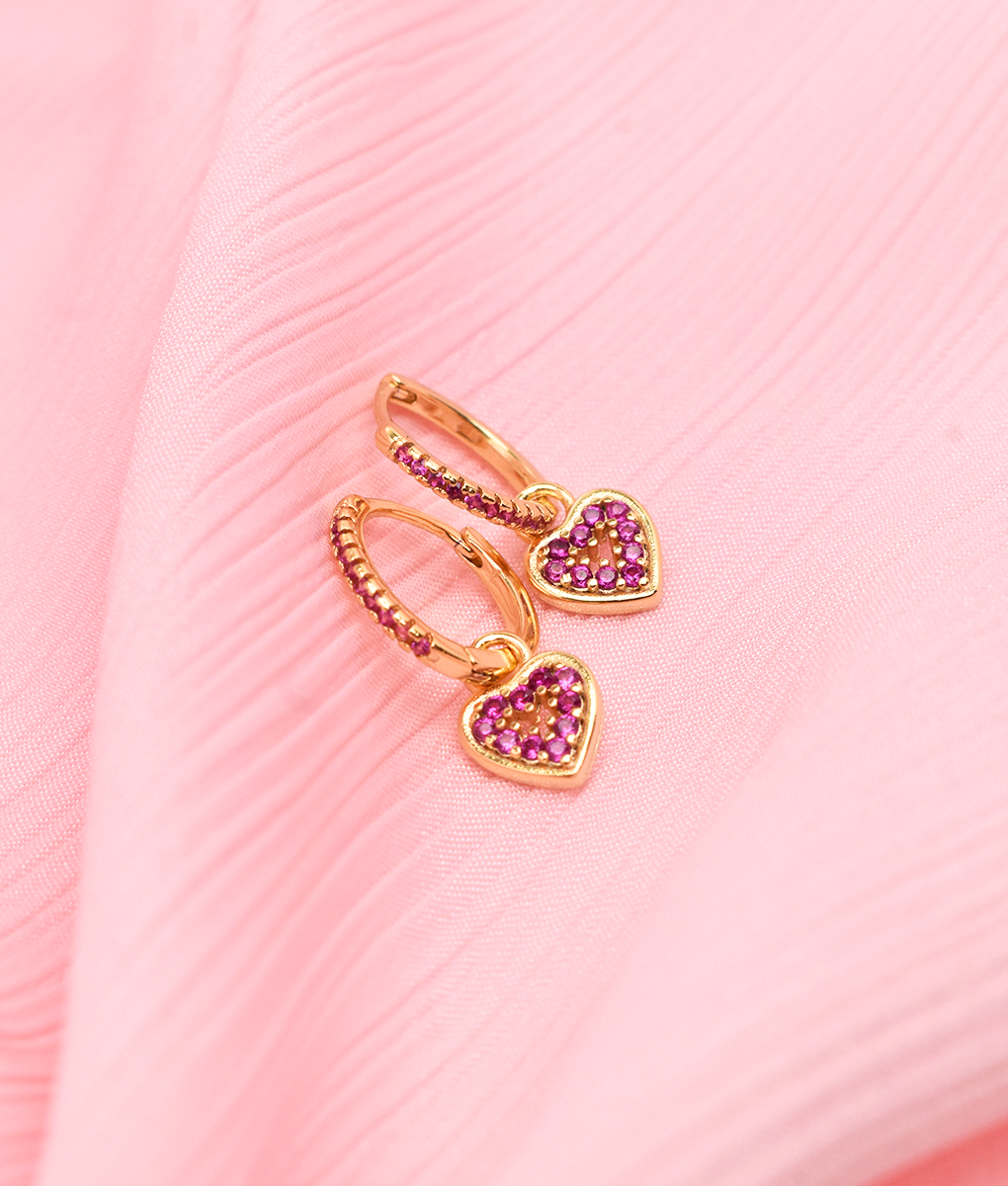 Heart shaped drop earrings