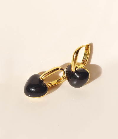 Little Black Heart Earrings