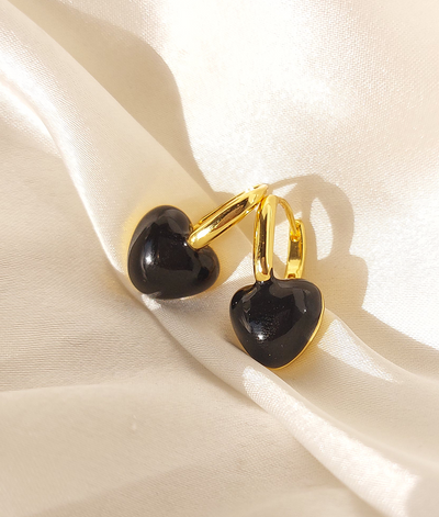 Little Black Heart Earrings