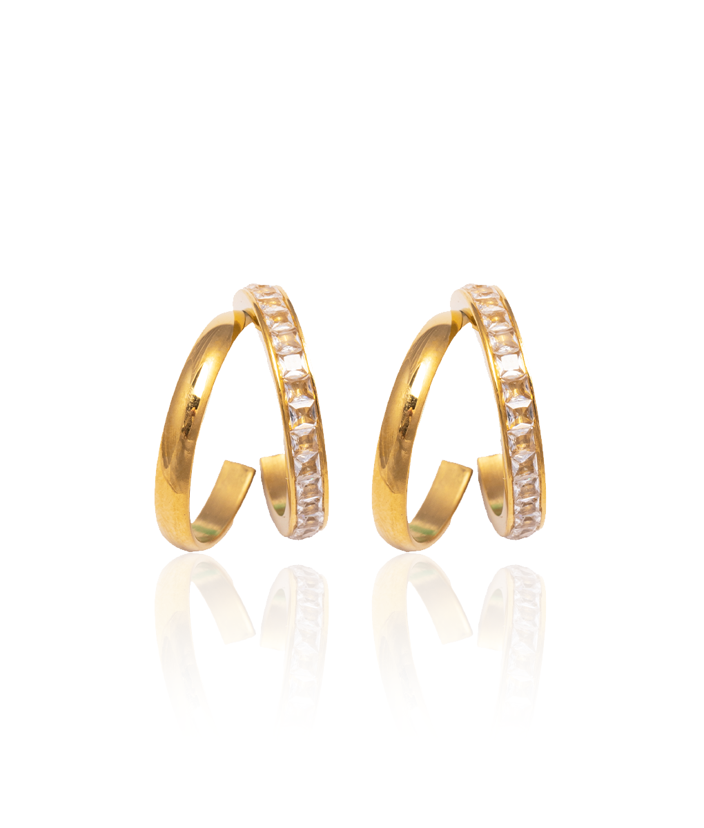 The Noori Crystal Hoop Earrings