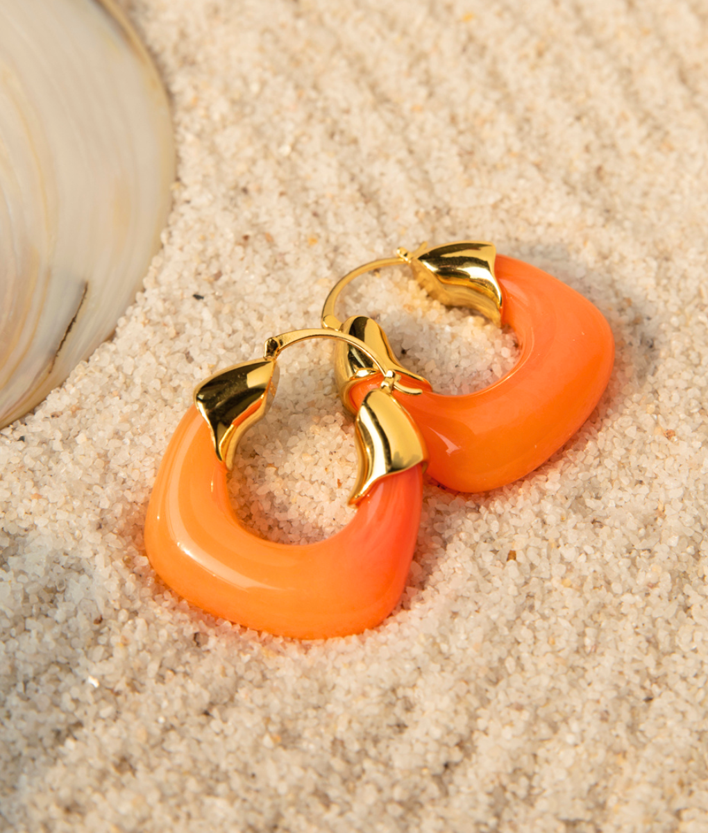 Orange Crush Hoop Earrings