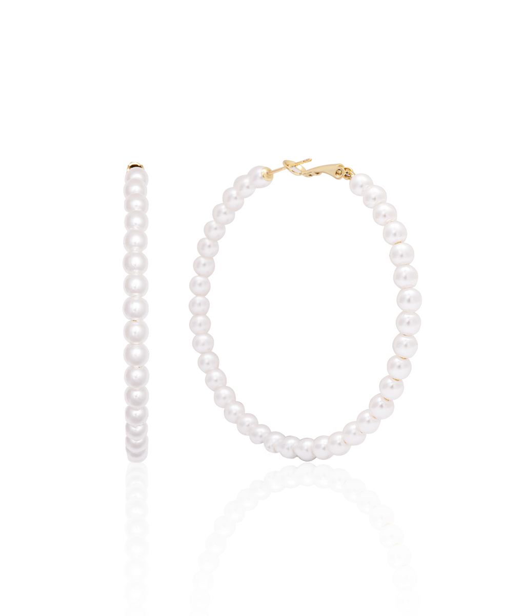 Classic Pearl Hoop Earrings