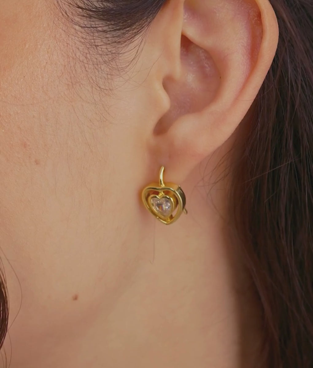 The Ava Heart Earrings