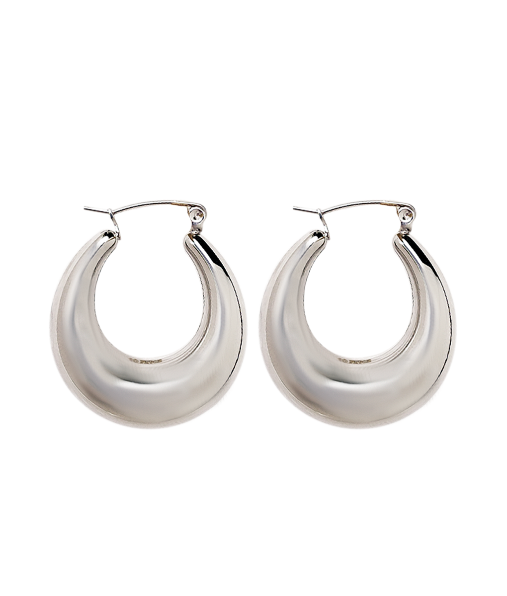 Classic Silver Oval Hoops So Fetch