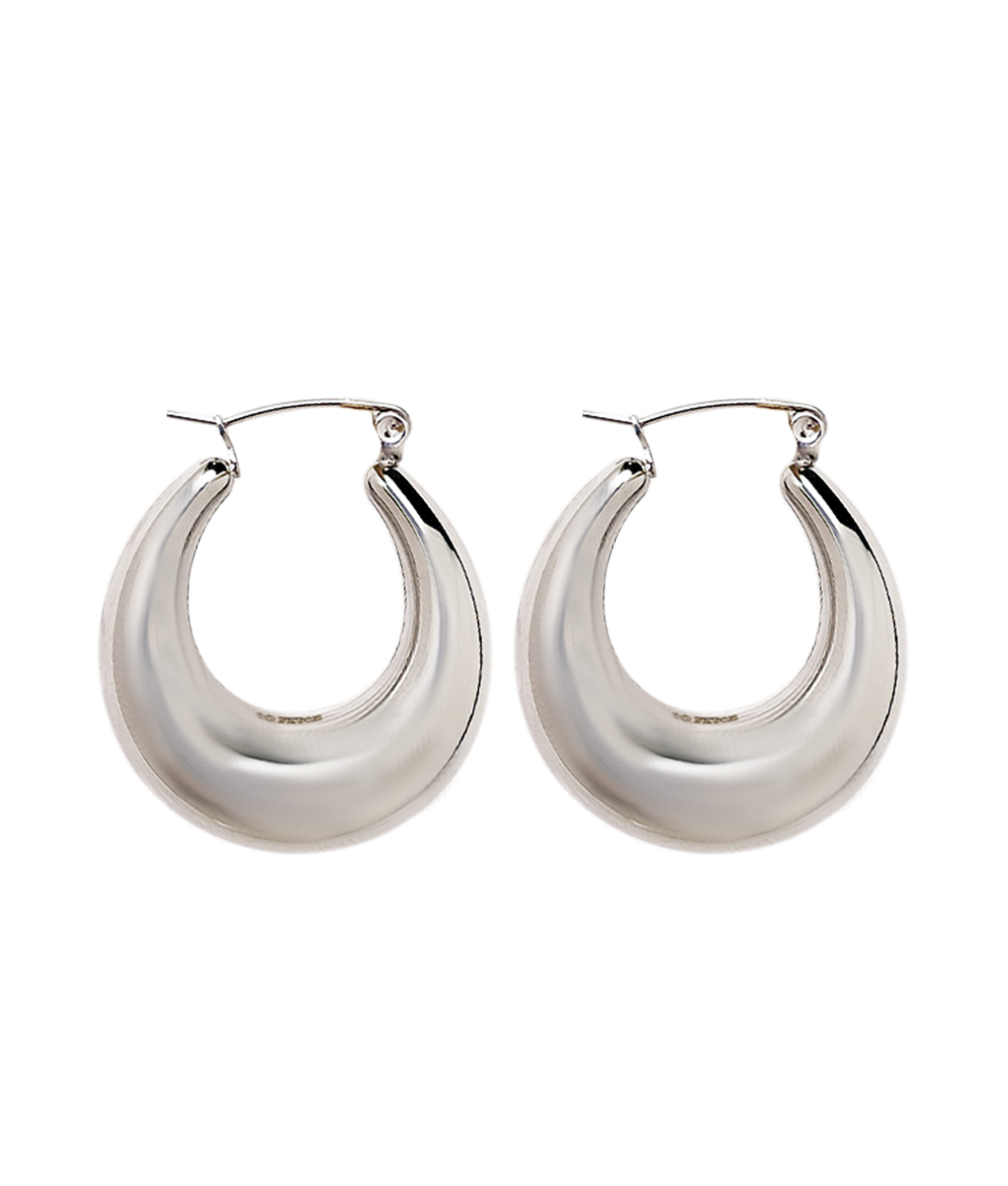 Classic Silver Oval Hoops