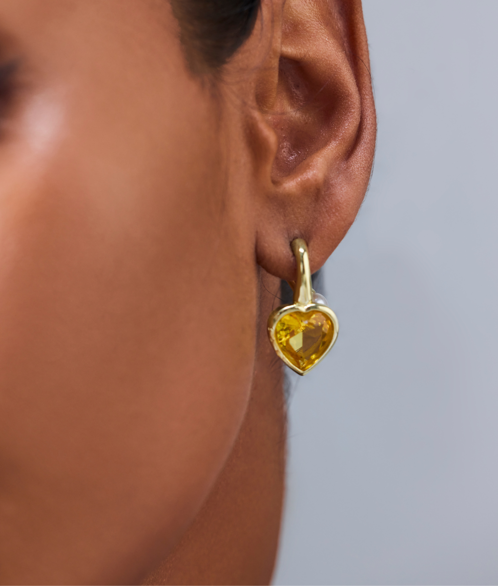 The Topaz Heart Earrings