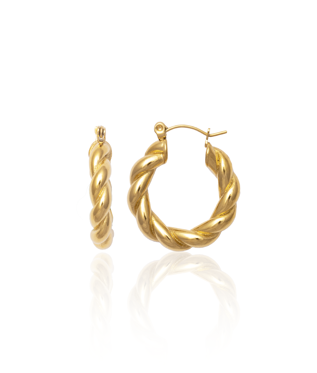 Classic Twisted Gold Hoops