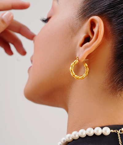 Classic Twisted Gold Hoops