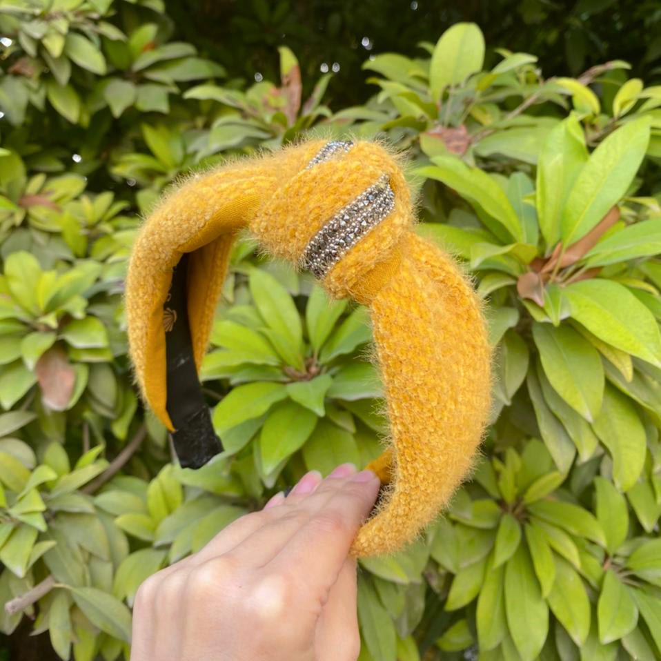 Yellow wool headband
