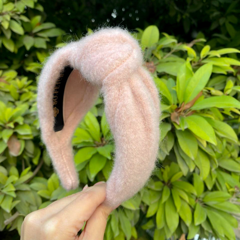 Pink woolen headband