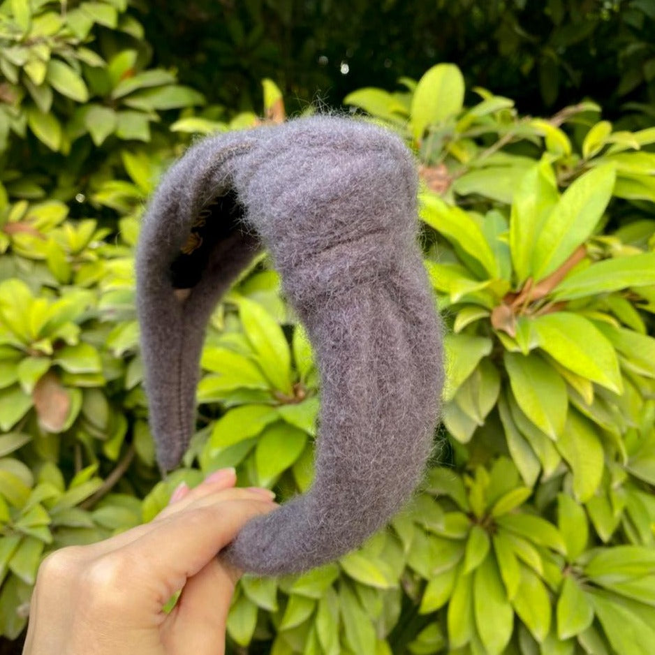 grey woollen headband