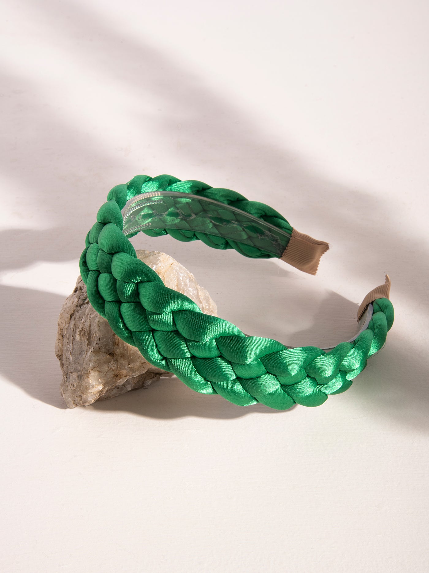 green braided headband