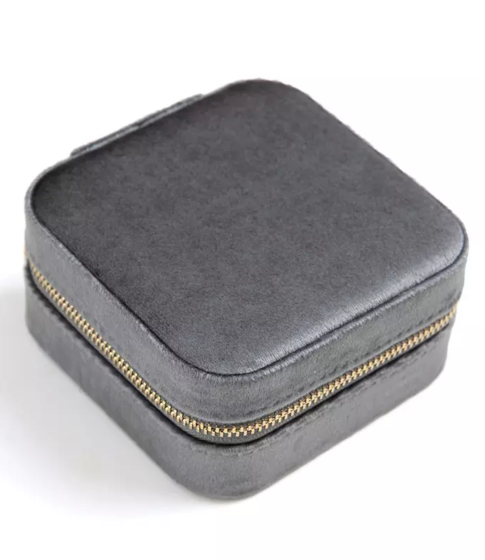Luxe Velvet Grey Mini Travel Case