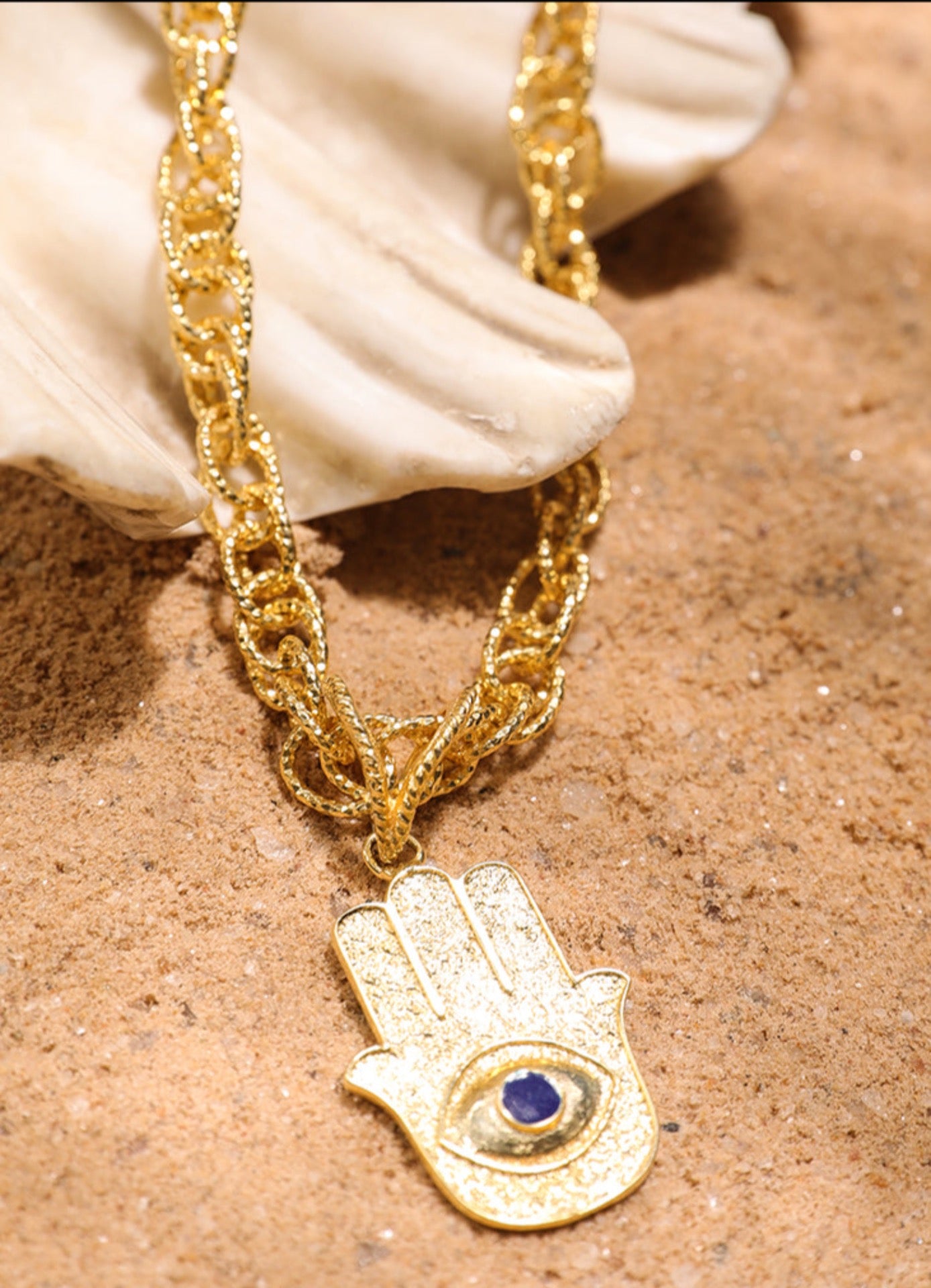 Hamsa Evil Eye Pendant