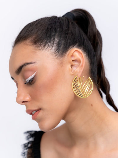 palm shaped hoop earrings
