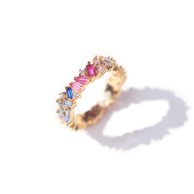 colour crystal ring