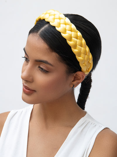 yellow braided headband